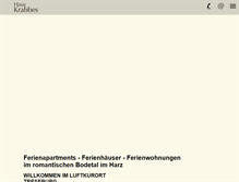 Tablet Screenshot of krabbes-treseburg.de